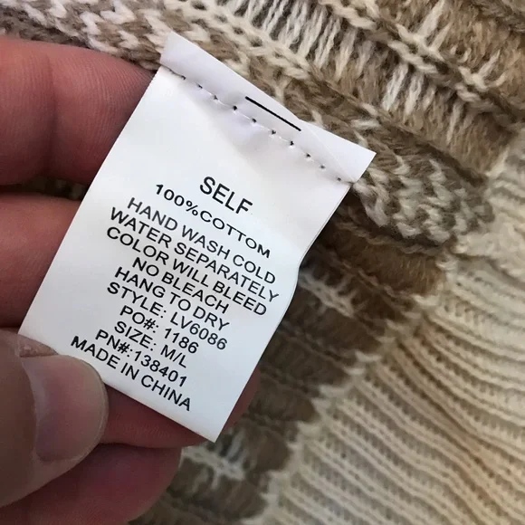 LLove Long Cardigan Sweater Womens Size Medium Large Beige Peach Open Front Knit - Picture 9 of 12